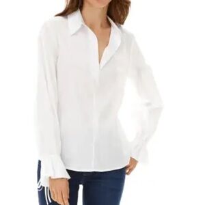 Harshman aster popover  White  Shirt Versatile Long-Sleeve
